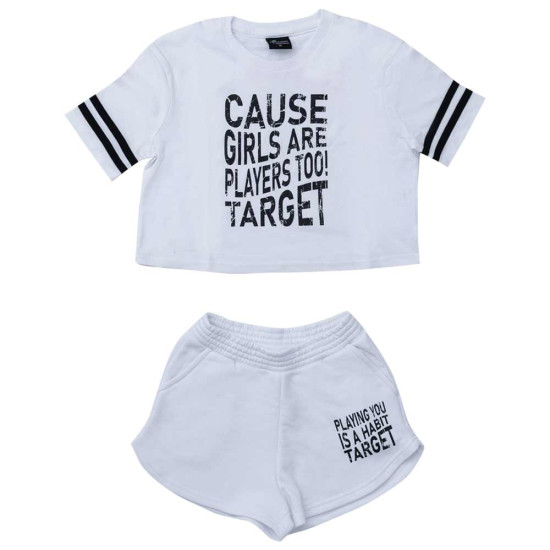 Target Παιδικό σετ Girl's Crop top & Shorts Jersey Set BF "Players"